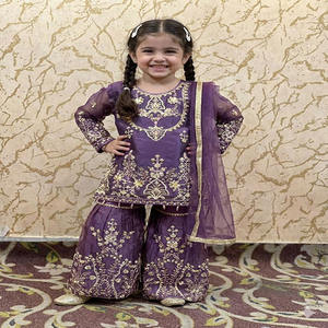 Robe Garara fantaisie prête à porter pour enfants (filles) de haute qualité, robe en coton prête à porter de qualité export, robe pakistanaise respirante pour enfants - Product Image 2