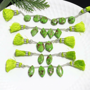 Pierre de turquoise naturelle sélectionnée à la main |   Side Drilled Green |   15-20 mm 100 g |   Matériel de bricolage pour colliers et boucles d'oreilles |   2026 - Product Image 4