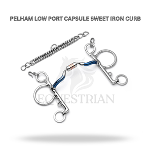 PELHAM LOW PORT CAPSULE SWEET IRON CURB MONTURE À CHEVAL TAILLE COMPLÈTE POUR LE CONTRÔLE DE LA CONDUITE ÉQUESTRE - Product Image 2