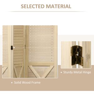 Divisorio per Stanza in Legno Artigianale a 4 Pannelli, 1,43 m, Pieghevole, Schermo per la Privacy, Espositore a Pannelli Forati per Casa e Ufficio, Stile Religioso - Product Image 5