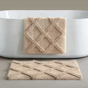 Tapis de bain tufté de luxe 100% coton |   Tapis de salle de bain artisanal, doux, absorbant et antidérapant |   Vente en gros OEM personnalisée - Product Image 1