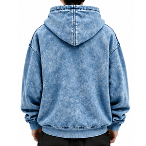 Mens Loose Fit Acid Washed Quarter <b>Zip</b> <b>Hoodie</b> Wholesale Private Label OEM ODM Factory Custom Logo Kangaroo <b>Pocket</b> Sample Service - Product Image 3
