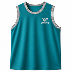 WARPRO Conjunto de Camiseta sin Mangas y Pantalones Cortos Unisex Color Verde Azulado, Ropa de Baloncesto de Poliéster que Absorbe la Humedad, para Todas las Temporadas - Product Image 2