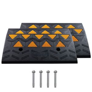 Rampe per Soglie in Gomma Rinforzata da 15 T (33069 libbre) - Confezione da 2, Altezza 6 Pollici, per Vialetti e Carreggiate, con Griglia Stabile - Product Image 1