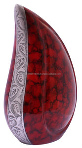 Producción grabada en rojo, urna de cremación para adultos, diseño de lágrima, famosa fábrica que vende urna de lágrima para entierro de hombres y mujeres - Product Image 2