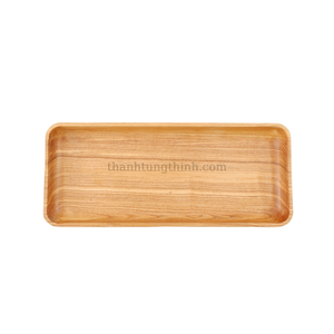 Plateau rectangulaire en bois écologique, antibactérien, sans danger pour les aliments, pour le rangement des aliments ou des bijoux, des clés, des lunettes de soleil, fabriqué au Vietnam - Product Image 4