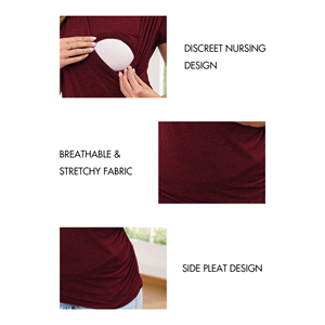 Hauts d'allaitement personnalisés pour femmes – Vêtements d'allaitement tendance style été – Tenues de maternité en tissu de haute qualité pour la post-partum - Product Image 2