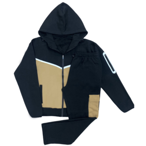 Ensemble de survêtement décontracté pour garçons 2026, gris, avec blocs de couleur, manches longues, capuche et fermeture éclair, idéal pour l'automne - Product Image 6