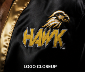 HAWK SPORTS INDUSTRIES เสื้อคลุมมวยมีฮู้ด สีดำ แต่งขอบสีทอง โพลีเอสเตอร์ทนทาน ชุดฝึกซ้อมที่สวมใส่สบายทุกฤดูกาล - Product Image 6