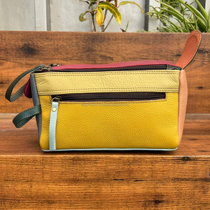 กระเป๋าเครื่องสำอางหนังรีไซเคิลกระเป๋าเครื่องสำอางดีไซน์หรูหราออกแบบได้ตามที่ต้องการกระเป๋าเดินทางหนังสีสันสดใส - Product Image 2