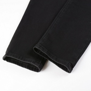 MILIENZ SPORTS APPAREL <b>Men</b> Spandex/Cotton Patch Biker Jeans Motorcycle Streetwear <b>Stretch</b> Denim Pants Black Straight-leg Slim - Product Image 3