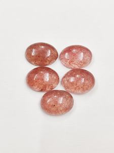 Cuarzo Fresa Natural Cabujón Ovalado Gema de 16*12 y 18*13 mm 53.60 Ct Gema 100% NATURAL para Fabricación de Joyas - Product Image 2