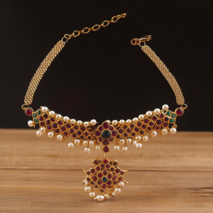 Kemp Matte Choker with Imitation Pearl Beads-Fashion Vintage Boho Chain Necklace - Product Image 3