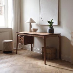 Solid Wood Foldable Modern Office Desk with 2 Drawers Eco-Friendly Home Furniture <b>for</b> Living Room & Office Building - Product Image 5