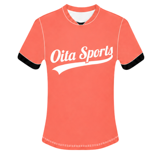 Maillot de football rose corail à manches courtes, uniforme d'équipe sportive, tenue d'entraînement, vêtements de sport, vêtements de performance - Product Image 1