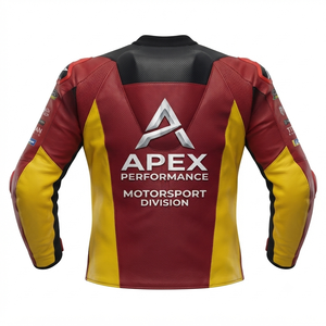 Men’s Cowhide Leather <b>Racing</b> <b>Jacket</b>/Chaqueta MotoCP Style CE Level 2 Armor Motorcycle Track Riding Protective Gear CE - Product Image 2