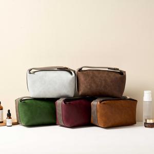 Genuine Leather <b>Toiletry</b> Bag Men Travel Dopp Kit Cosmetic Organizer Waterproof <b>Storage</b> Bag LTB-0190 - Product Image 5