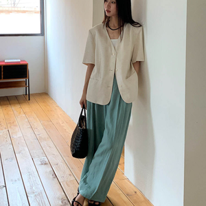 100% Linen Wide Leg Pants, Loose Fit <b>Summer</b> <b>Trousers</b>, Breathable Casual Linen Pants for Women and Men - Product Image 3