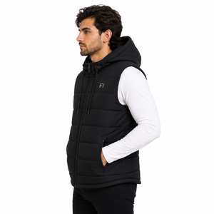 Men's Hooded Quilted Puffer Vest Wholesale Winter Padded Sleeveless Bodywarmer Men's <b>Jackets</b> Supplier Custom Bulk Manufacturing - Product Image 2