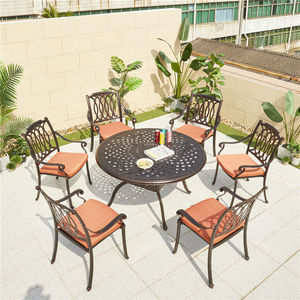 Table de salle à manger extérieure moderne en aluminium écologique 4 places, élégante table de jardin pour la maison, les restaurants et les espaces extérieurs - Product Image 2