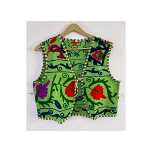 Último diseño estilo bohemio festivo Suzani chaleco para damas Suzani bordado chaleco señoras chaqueta - Product Image 3