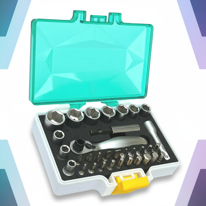 Jeu de douilles et embouts de 1/4'' (33 pièces) avec poignée à double tête flexible, fournisseur OEM ODM Taïwan - Product Image 2
