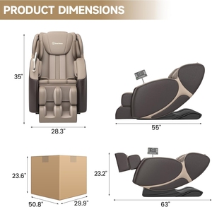 Silla de Masaje Shiatsu de Cuero de Cuerpo Completo 8D de Bajo Precio con Gravedad Cero, Presión de Dedos y Función Musical - Product Image 2