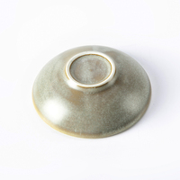 Petit bol à sauce en céramique japonaise Wabi Sabi à texture spirale et glaçure réactive