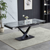 Tables à manger extensibles modernes 1,8 m Table à manger extensible en céramique avec base en acier
