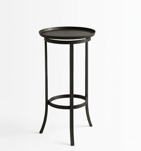 Contemporary Hammered Top Round Iron Side Table Industrial Design Antique Finish Outdoor Furniture Durable Metal Table - Product Image 5