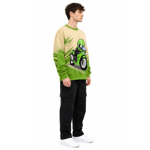 Men's Sweatshirt Streetwear Custom logo Vintage Oversized Drop Shoulder Heavyweight Crewneck Graphic Sweatshirt for Men - Product Image 4