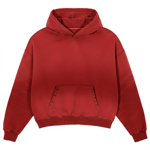 Sweat-shirt à capuche surdimensionné pour homme, gris uni, en coton tricoté, décontracté, avec poche, pour l'automne - Product Image 2