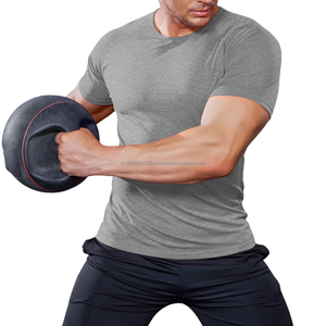 T-shirt homme doux pour la peau, haute qualité, col rond, tissu extensible, personnalisable, modèle vierge - Product Image 2