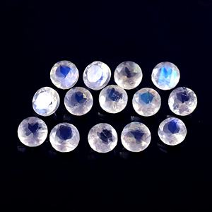 Anam Emporium's High Quality Natural Rainbow Moonstone Loose Round Pe Faceted Cut Gemstones - Product Image 2