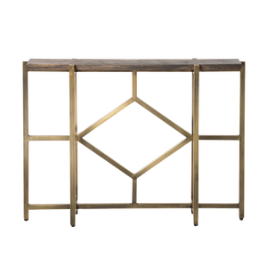 Mesa consola Vandana Elara Maxima en madera de mango y metal dorado - Product Image 4