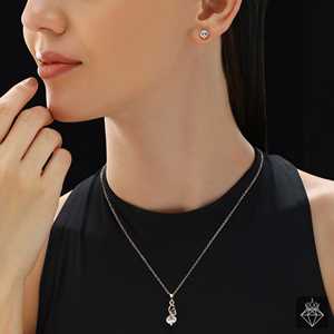 ชุดสร้อยคอและต่างหูประดับเพชรเม็ดเดี่ยวป้องกันการเสื่อมเสียของปราโอะ - Product Image 5