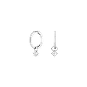 Pendientes de Aro con Diamantes Cultivados en Laboratorio, Corte Princesa, Engastados en Bisel, Delicados, Colgantes, para Mujer, Personalizados, Oro Sólido de 14K/18K, Minimalistas - Product Image 3