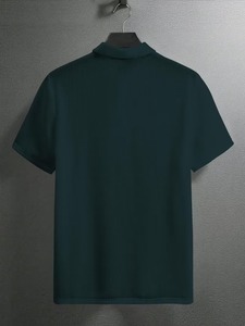 เสื้อถักเนื้อผ้าทอแบบเรียบสำหรับผู้ชาย แขนสั้น สไตล์ลำลอง แฟชั่นฤดูร้อน ระบายอากาศได้ดี มีสไตล์ รับผลิตตามแบบ ODM ออกแบบเองได้ - Product Image 4