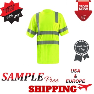 Camiseta de Seguridad Reflectante de Alta Visibilidad, Ropa de Trabajo de Poliéster de Secado Rápido, Uniforme de Advertencia para Construcción y Trabajos en Carreteras - Product Image 3