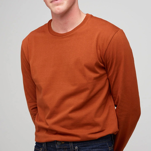 High Quality Full Sleeve T <b>Shirt</b> For Men Plain Clothes Fashion Men's Breathable Lightweight Round Neck Long Sleeve T-<b>Shirt</b> - Product Image 4