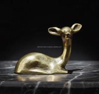 Sculpture Moderne de Cerf en Métal Doré sur Pied, Élégante Figurine de Renne, Décoration de Table de Noël - Fourniture en Gros B2B - Artisanat Ali