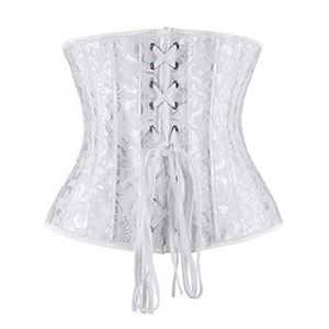 Corsé de satén blanco para mujer, faja moldeadora de cintura con control firme, diseño de gancho y ojal, transpirable, para uso diario, talla adulta - Product Image 2