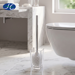 Distributeur de savon en acrylique transparent avec pompe en verre, durable, nouveau, brosse WC à mécanisme rotatif - Product Image 1
