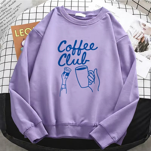 Nouveau Sweat à Capuche Professionnel pour Femme, Tendance, Motif Club de Café Amusant, Basique, Chaud, en Polaire Douce, Col Rond - Product Image 4