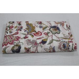 Home Decor Gift Bohemian Style Kantha <b>Bedspread</b> & <b>Quilt</b> Handmade Printed Cotton Washable Soft Eco-Friendly for Great Price - Product Image 2