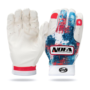 Guantes de Bateo de Béisbol Personalizados para Adultos, Transpirables, de Cuero, Ambidiestros, con Cierre de Hebilla Acolchada, Negro/Blanco, Tallas S-XXL - Product Image 1