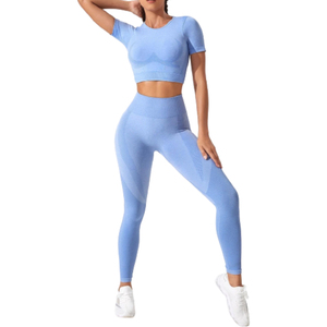 Conjunto Deportivo de Secado Rápido para Mujer, Leggings y Top Deportivo, Ropa de Gimnasio, Yoga, Verano, Transpirable - Product Image 6