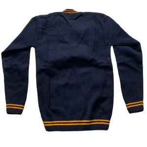 HF High OEM Top Quality <b>Sleeveless</b> V Neck Navy Blue Pullover School Uniforms Acrylic Knitwear <b>Sweater</b> - Product Image 3