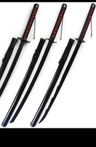 Katana japonaise noire de 100 cm avec fourreau, accessoire de cosplay anime - Product Image 2