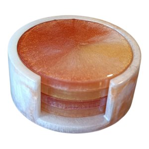 Handmade Resin Coaster Set Round Shape Tabletop and Home Decor Classic Looking Decorative <b>Epoxy</b> Resin Art - Product Image 4